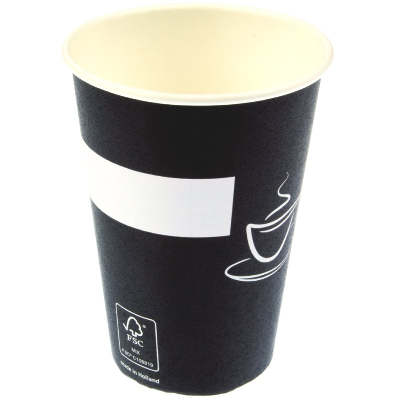 Kangaro Eco kartonnen drinkbekers, 0,18 liter, zwart/wit, 100 stuks
