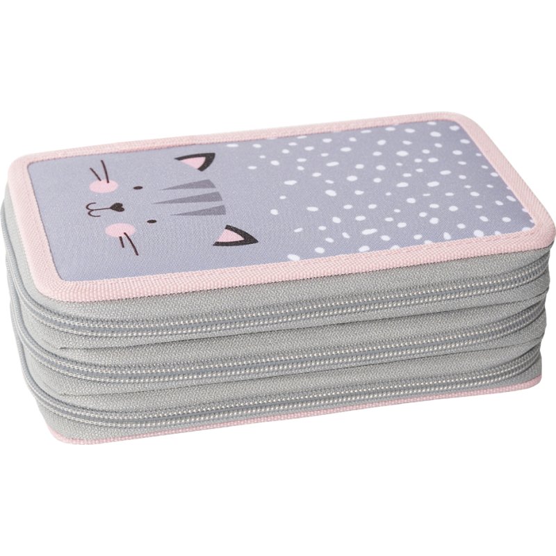 EBERHARD FABER pennenetui Triple Decker Kat, grijs/roze