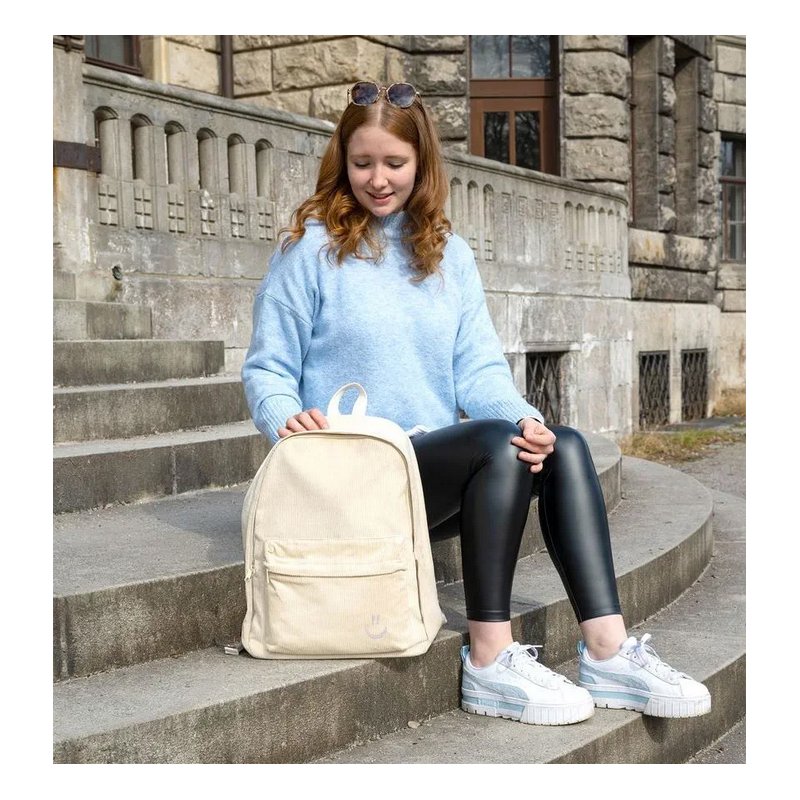 EBERHARD FABER sac à dos loisirs, velours côtelé, beige, 20 litres