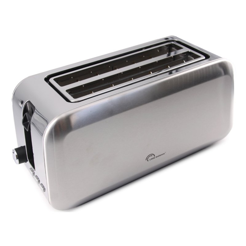 Little Balance broodrooster Dual Inox, 4 sneden, roestvrij staal, 1450 watt