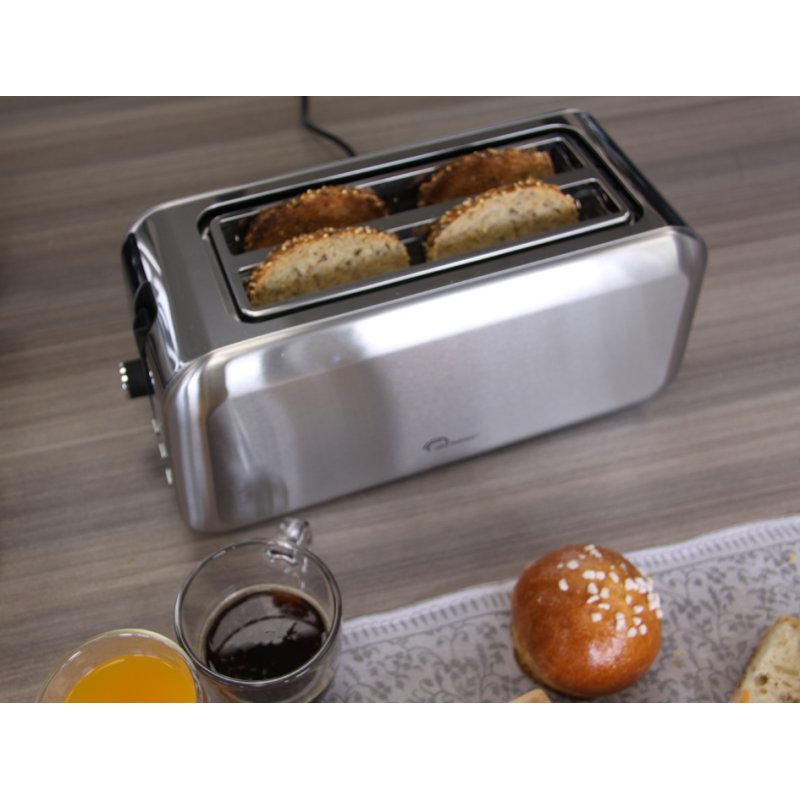 Little Balance broodrooster Dual Inox, 4 sneden, roestvrij staal, 1450 watt