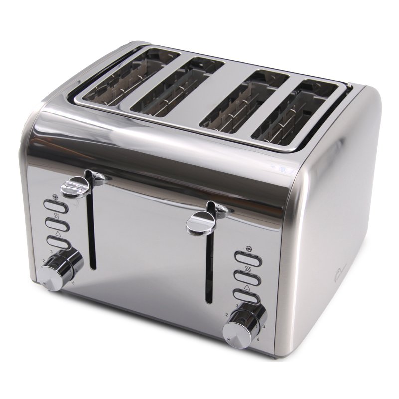 Little balance 4-schijven broodrooster Premium Inox, roestvrij staal, 1600 Watt