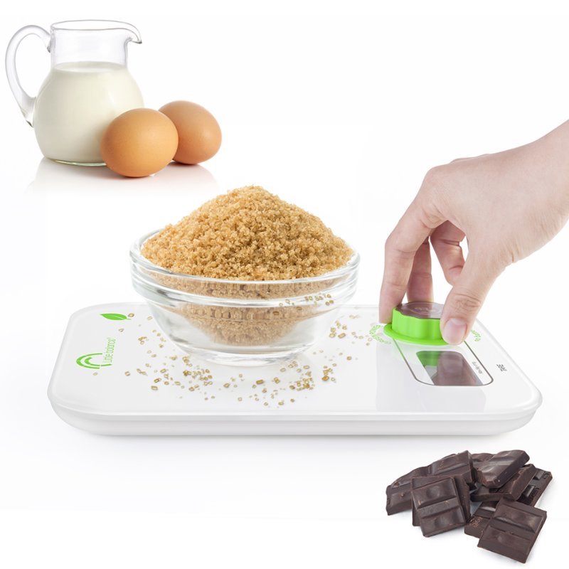 Little balance keukenweegschaal Kinetic, kinetisch, wit/groen, 5 kg