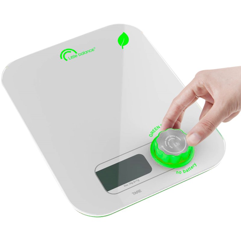 Little balance keukenweegschaal Kinetic, kinetisch, wit/groen, 5 kg