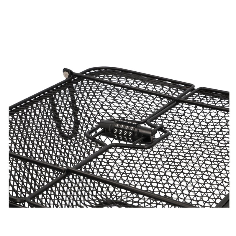 FISCHER bicycle basket PLUS Safe, black, with combination lock, 5 kg load capacity