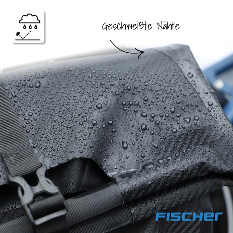 FISCHER bicycle bag PLUS Emendo, luggage carrier, waterproof, 23 litres