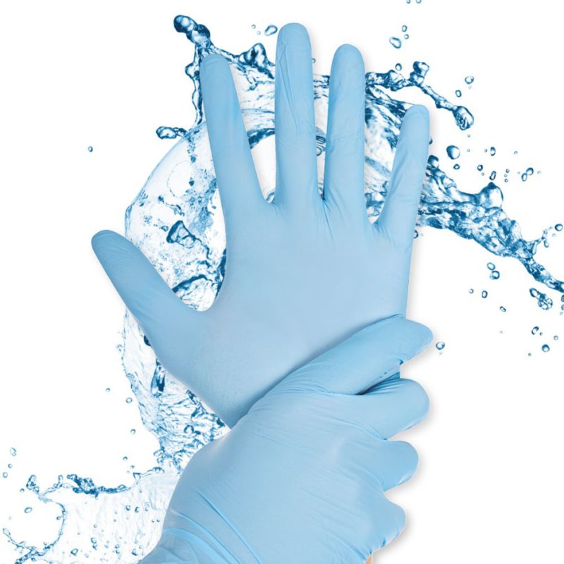 HYGOSTAR gants nitrile Rapid-On, sans poudre, taille L, bleu, 100 pièces