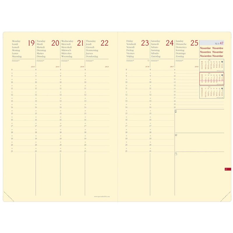 QUO VADIS agenda Ministre Prestige ML 2027, 160x240mm, turquoise, semaine sur 2 pages