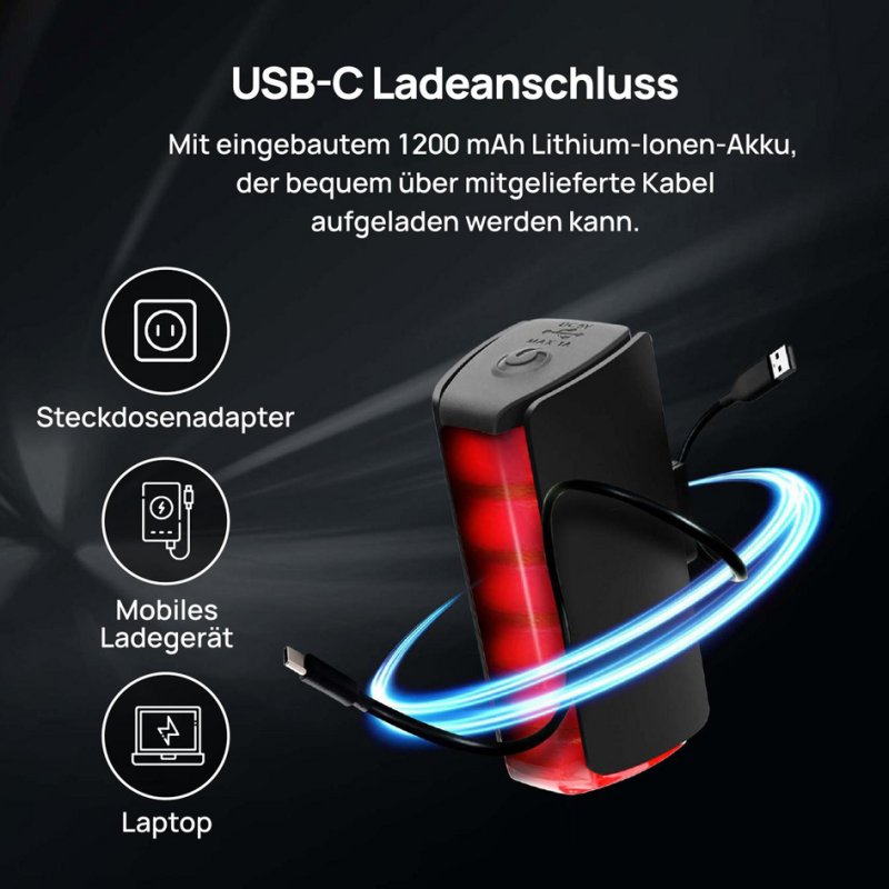 FISCHER LED lighting set TWIN STOP, 110 Lux, front and rear light