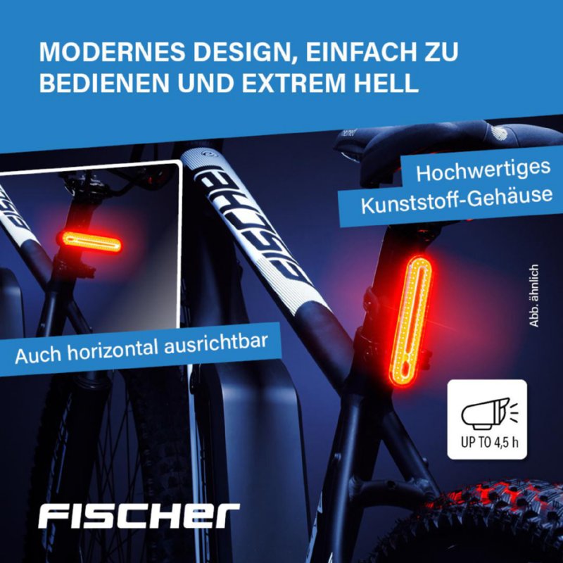 FISCHER bicycle LED rear light, aluminium housing