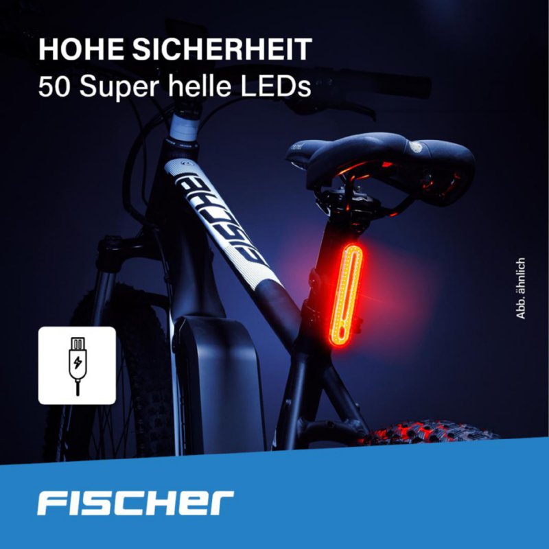 FISCHER bicycle LED rear light, aluminium housing