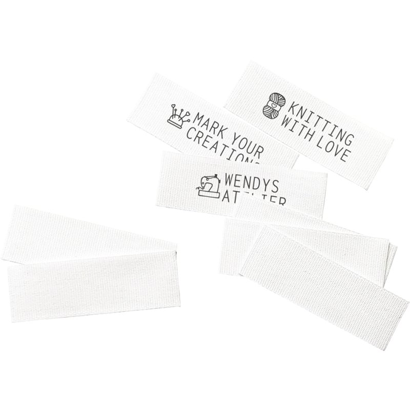 COLOP textielstempel set Craft Labeler Printer 20 DIY, wit, 38×14 mm, 20 innaamlabels