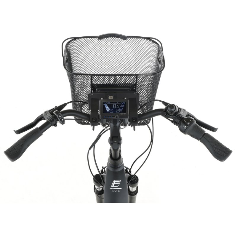 FISCHER panier de guidon pour vélo électrique E-Bike PLUS, noir, verrouillable, capacité 5 kg