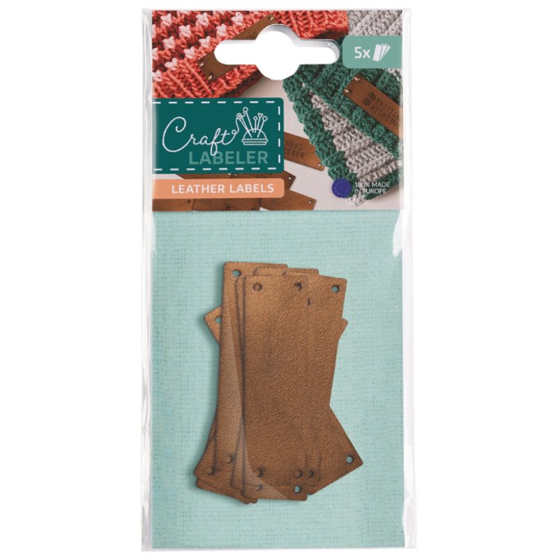 COLOP innaai-etiketten Craft Labeler, bruin, leer, 55×16 mm, 5 stuks