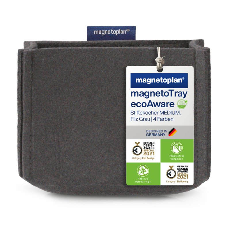 magnetoplan porte-stylos magnetoTray medium, gris, 130×60×100 mm