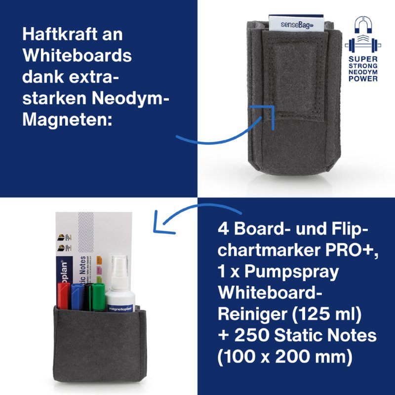 magnetoplan porte-stylos magnetoTray medium, gris, 130×60×100 mm
