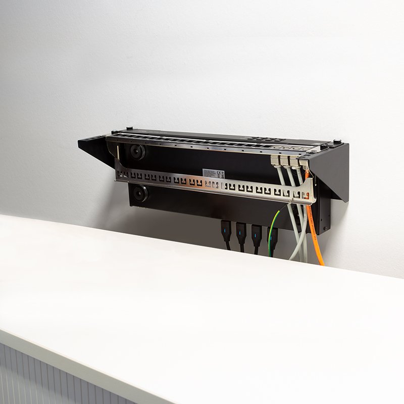 LogiLink Professional 19" rack montage sous-bureau/murale, 4 HE, noir