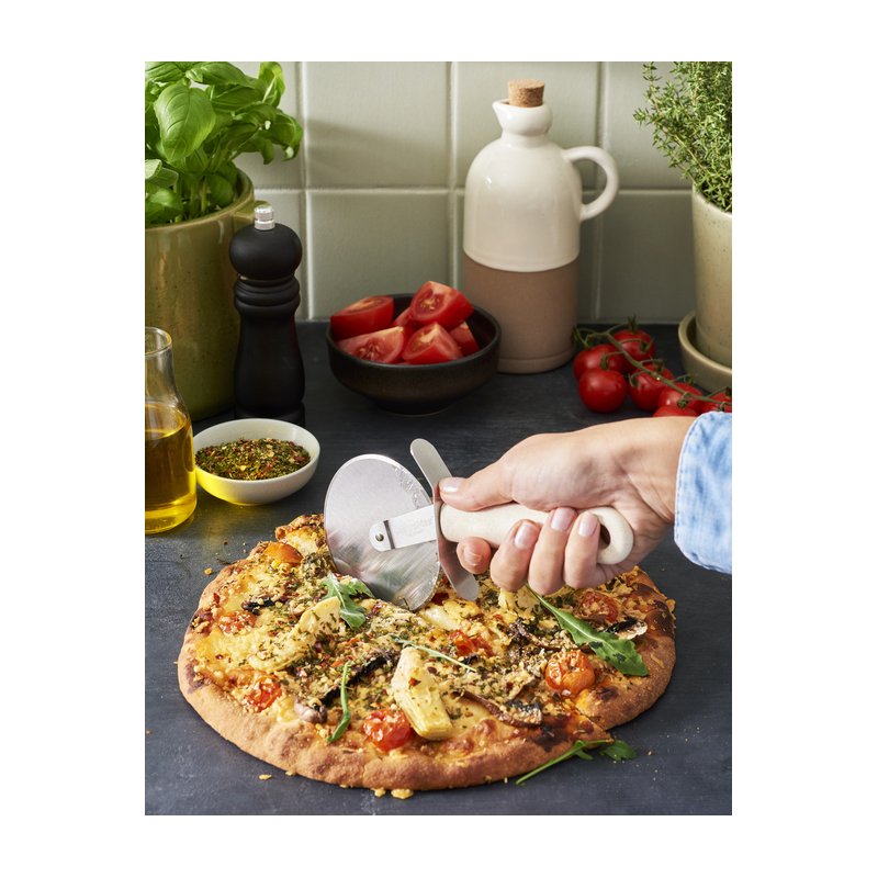 GastroMax pizzasnijder BIO, 220 mm, roestvrij staal/crème
