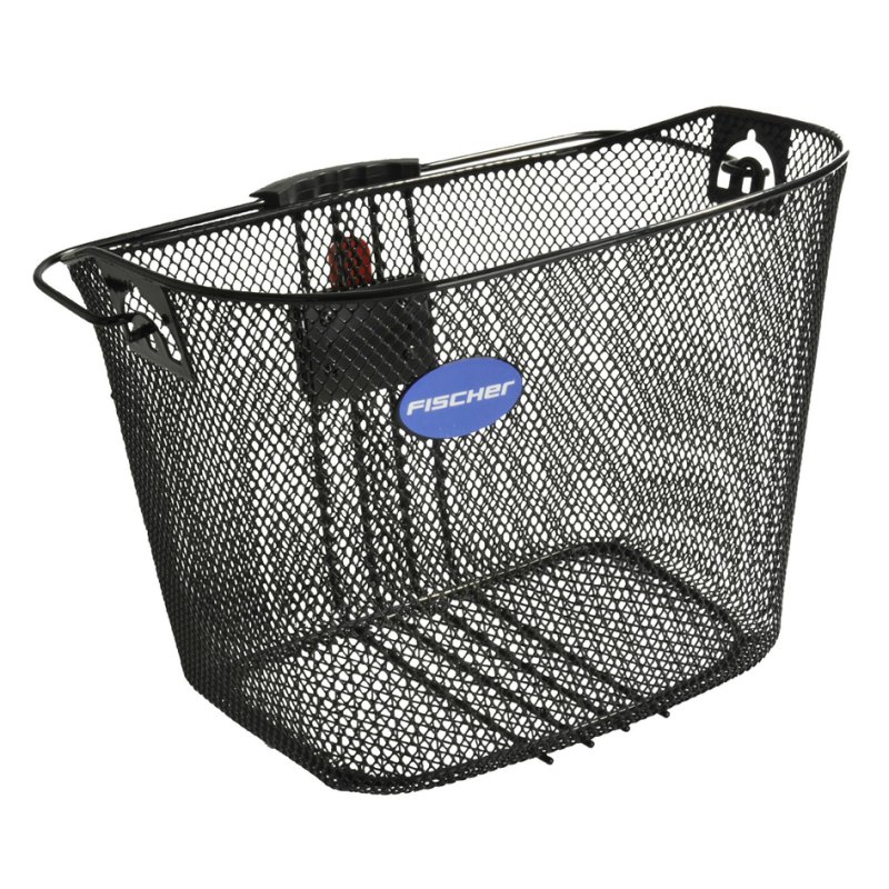 FISCHER handlebar bicycle basket, quick release, black, e-bike compatible