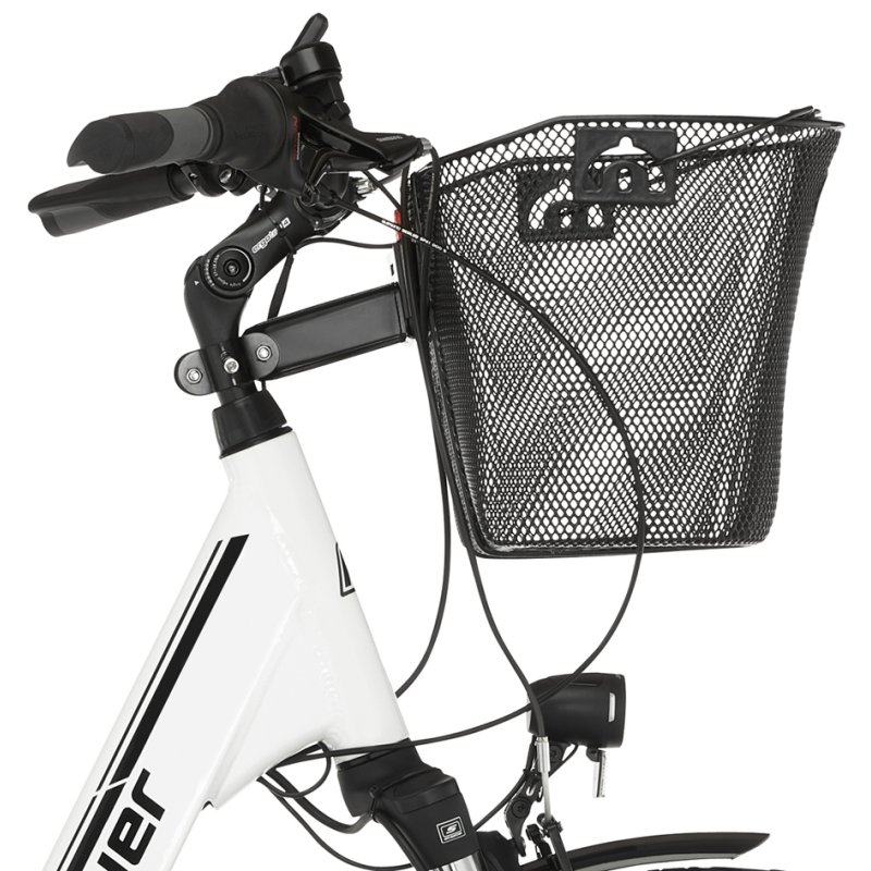 FISCHER handlebar bicycle basket, quick release, black, e-bike compatible