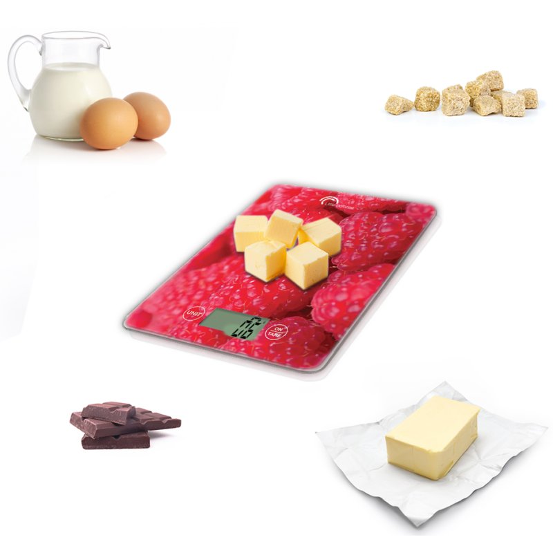 Little Balance keukenweegschaal Slim, frambooskleurig, elektronisch, 5 kg