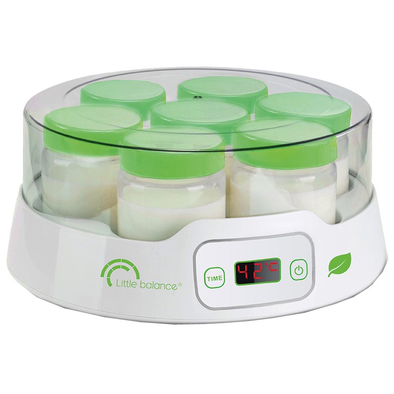 Little balance Yaourtière numérique, blanc/vert, 13 pots 190 ml