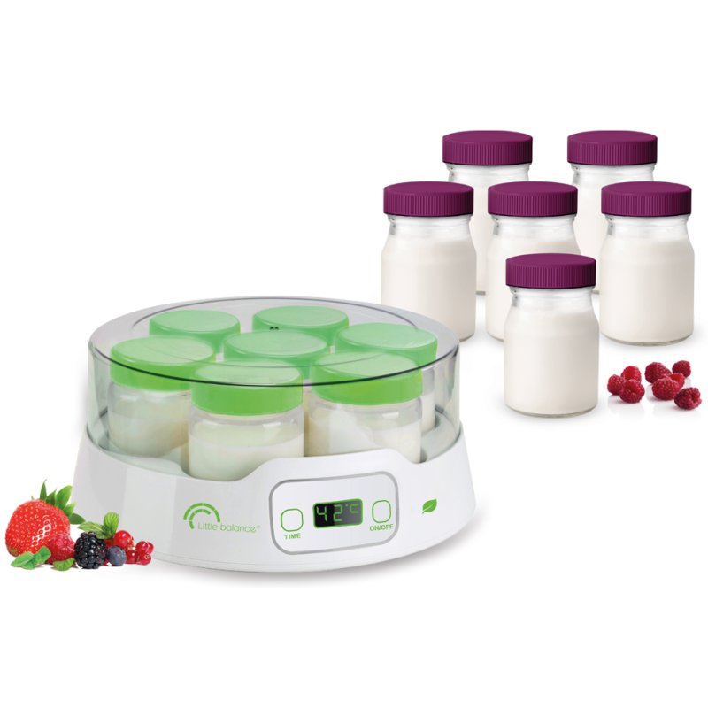 Little balance Yaourtière numérique, blanc/vert, 13 pots 190 ml