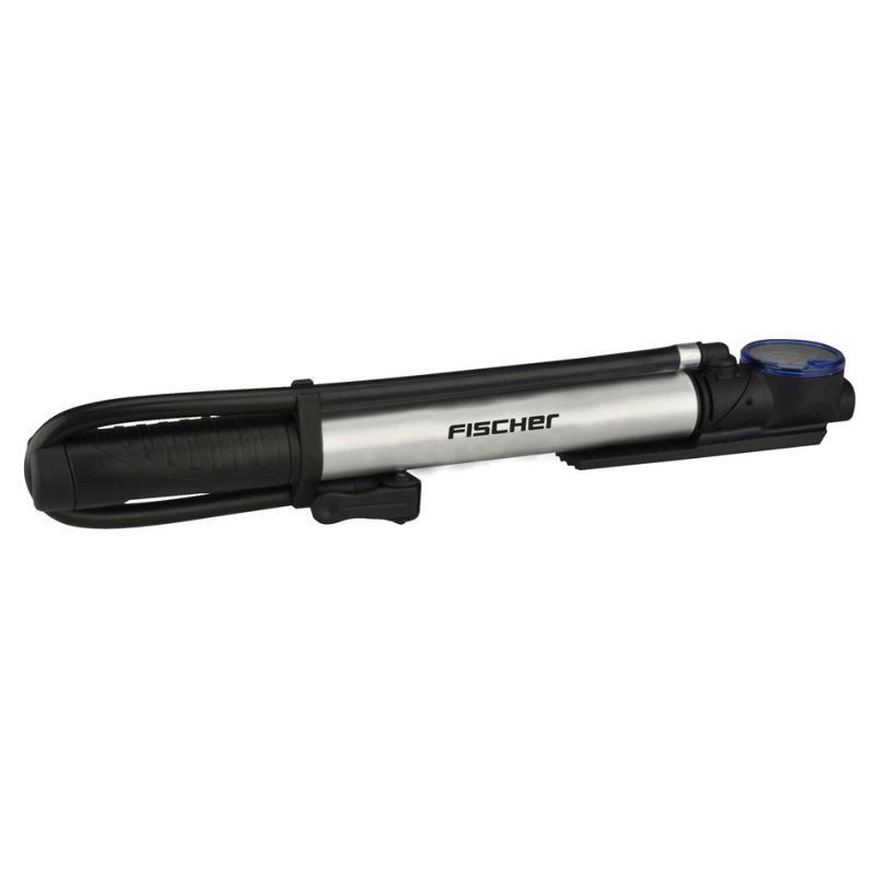 FISCHER Mini pompe à vélo 2-en-1, tous types de valves, jusqu'à 8 bar, boîtier aluminium