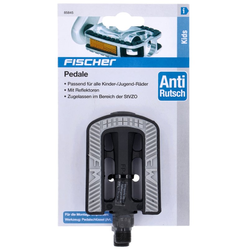 FISCHER bicycle pedals Kids, plastic, side reflectors, 2 pieces