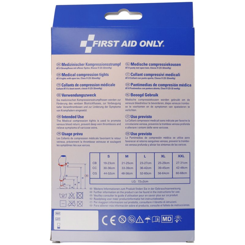 FIRST AID ONLY compressiekousen panty, XXL, zwart, klasse 2