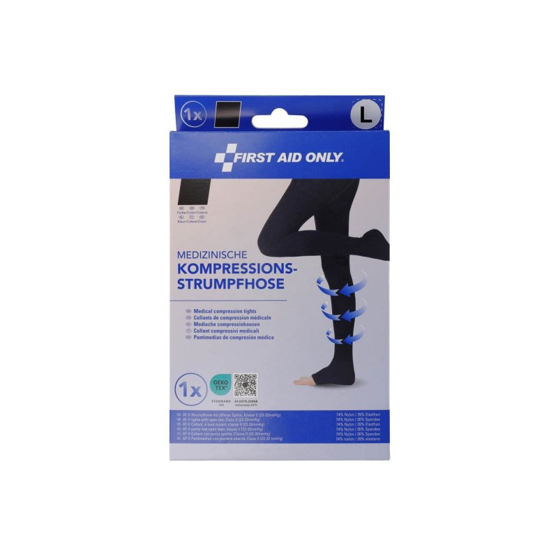 FIRST AID ONLY compressiekousen panty, XXL, zwart, klasse 2