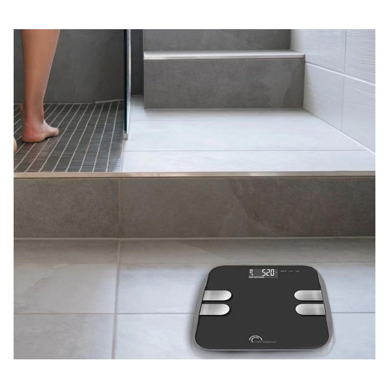Little balance digitale personenweegschaal Body Wave, zwart, 180 kg, 4 sensoren