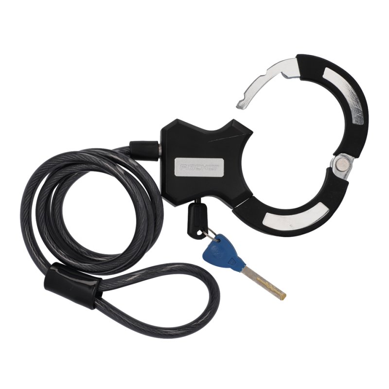 FISCHER antivol de câble pour vélo avec support, 1200 mm, incluant 2 clés