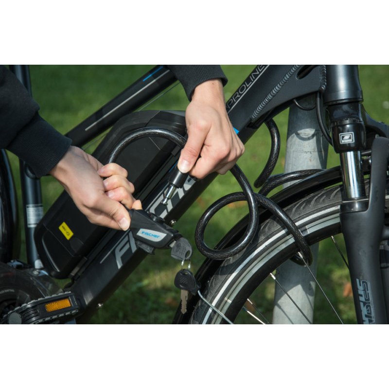FISCHER antivol câble vélo, 1,80 m, noir, 13 mm