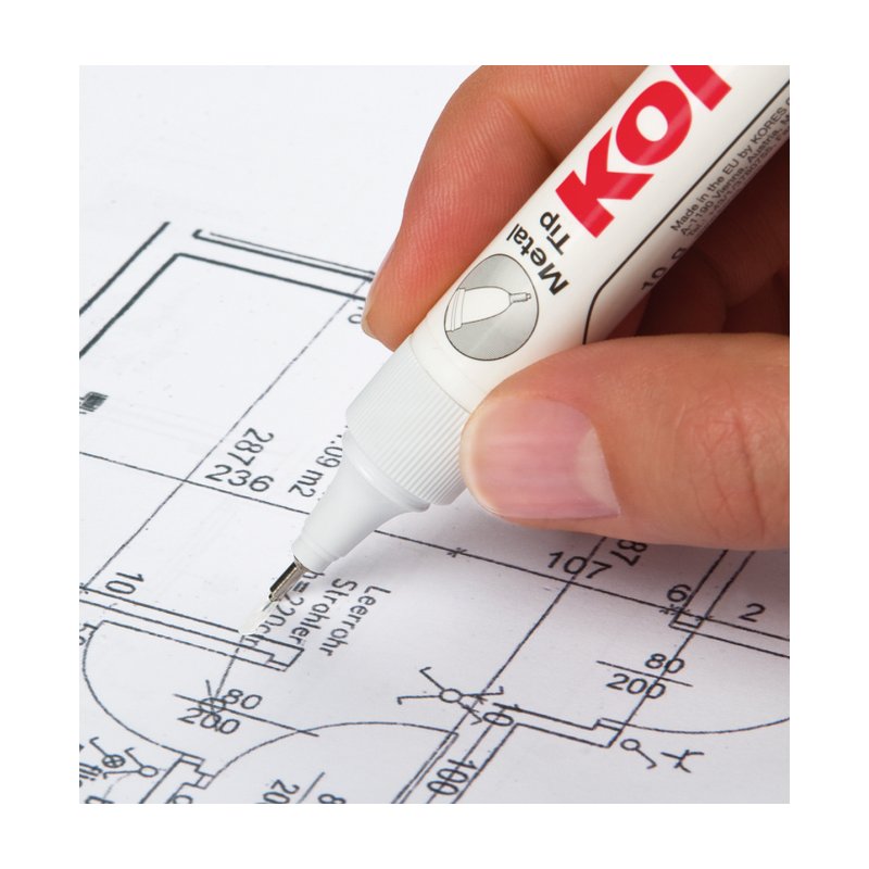 Kores correctievloeistof Metal Tip Pastel, metalen tip, sneldrogend, 10 g