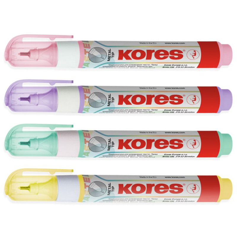 Kores correctievloeistof Metal Tip Pastel, metalen tip, sneldrogend, 10 g
