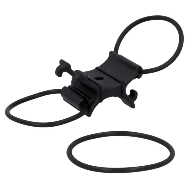 FISCHER universal bicycle pump holder, black, plastic, rubber bands