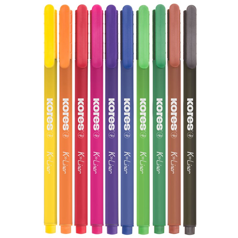 Kores fineliner K-Liner, assorted colours, 12 pieces