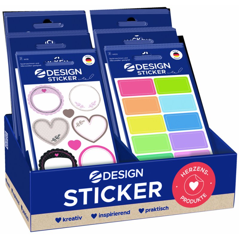 AVERY Zweckform ZDesign assortment of permanent labels, 60 small packs, 6 designs