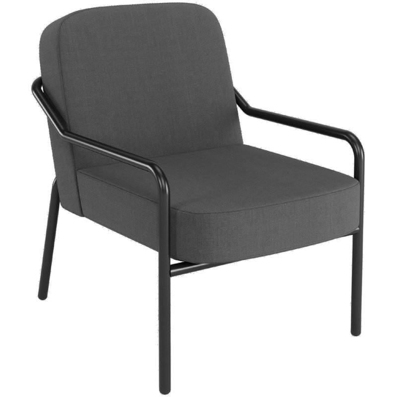 PAPERFLOW chaise visiteur MEDSO M, rond, tissu, gris