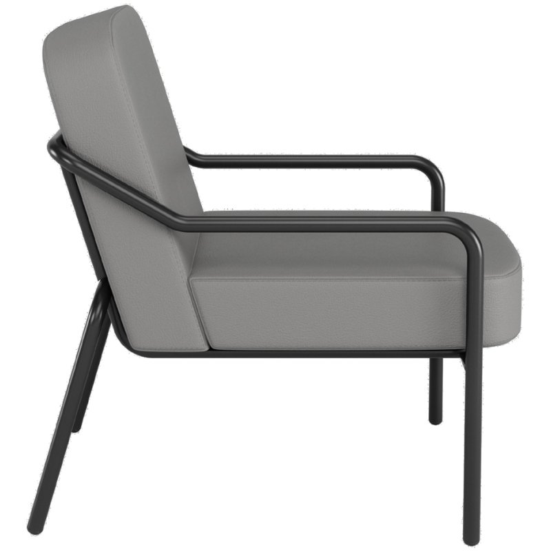 PAPERFLOW chaise visiteur MEDSO ROND M, similicuir, gris