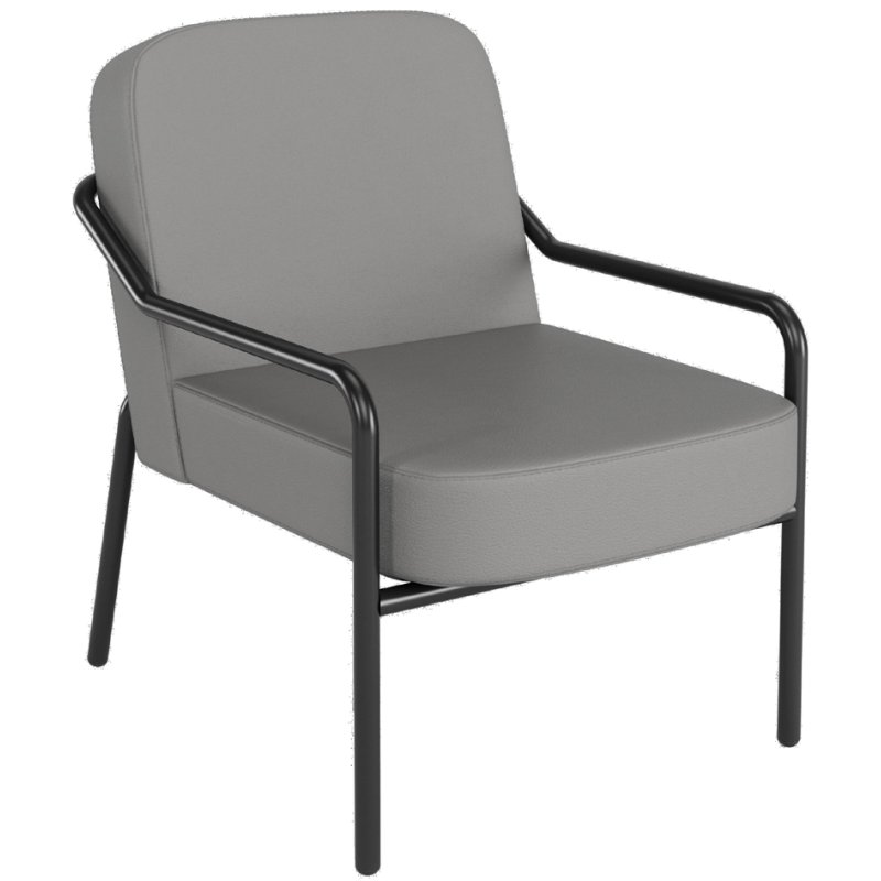 PAPERFLOW chaise visiteur MEDSO ROND M, similicuir, gris