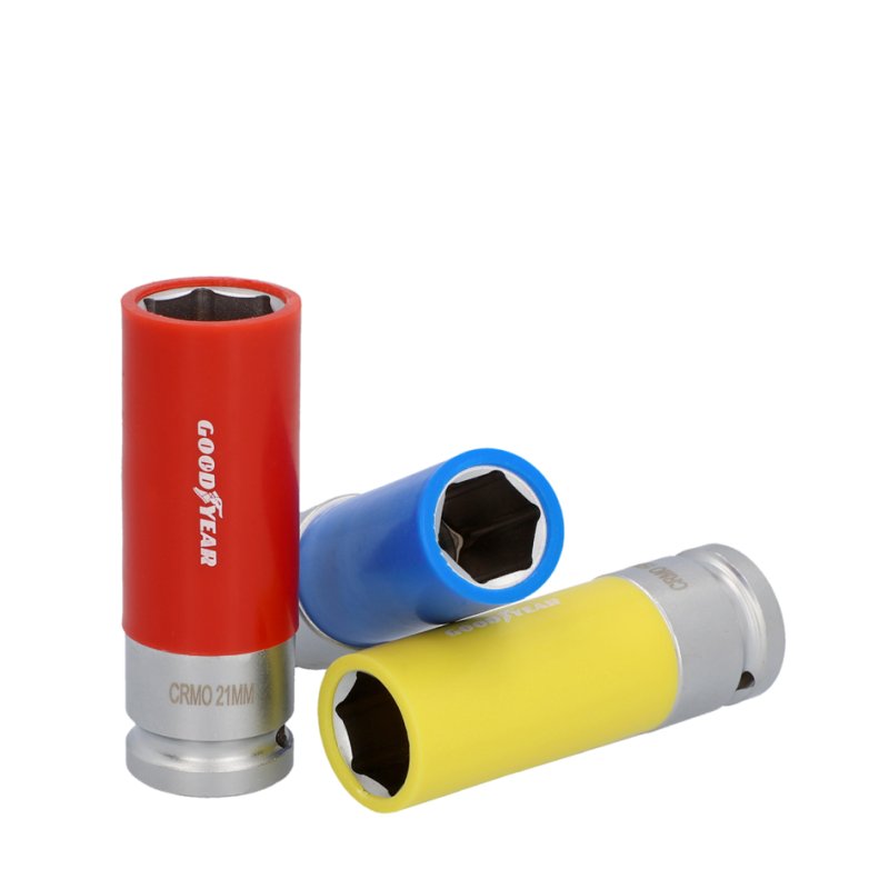 GOODYEAR doppenset 17/19/21 mm, 3-delig, chroom-molybdeen staal