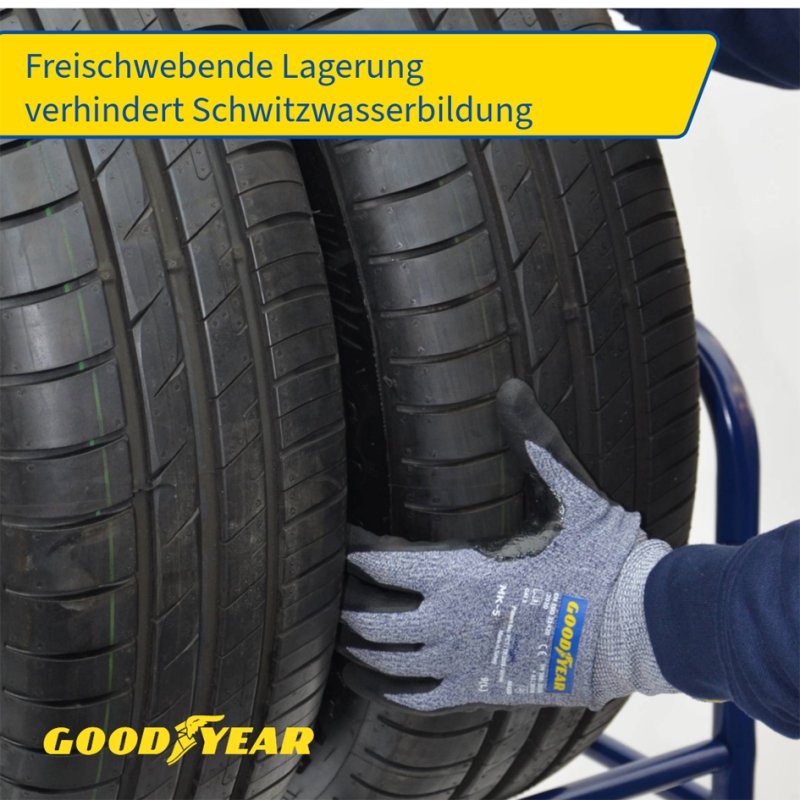 GOODYEAR bandenrek voor 4 banden, blauw, 550×400×1050 mm