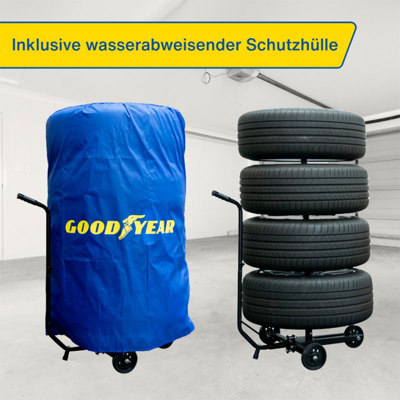 GOODYEAR support de jante, pour 4 pneus/jantes, acier haute qualité, quatre roulettes