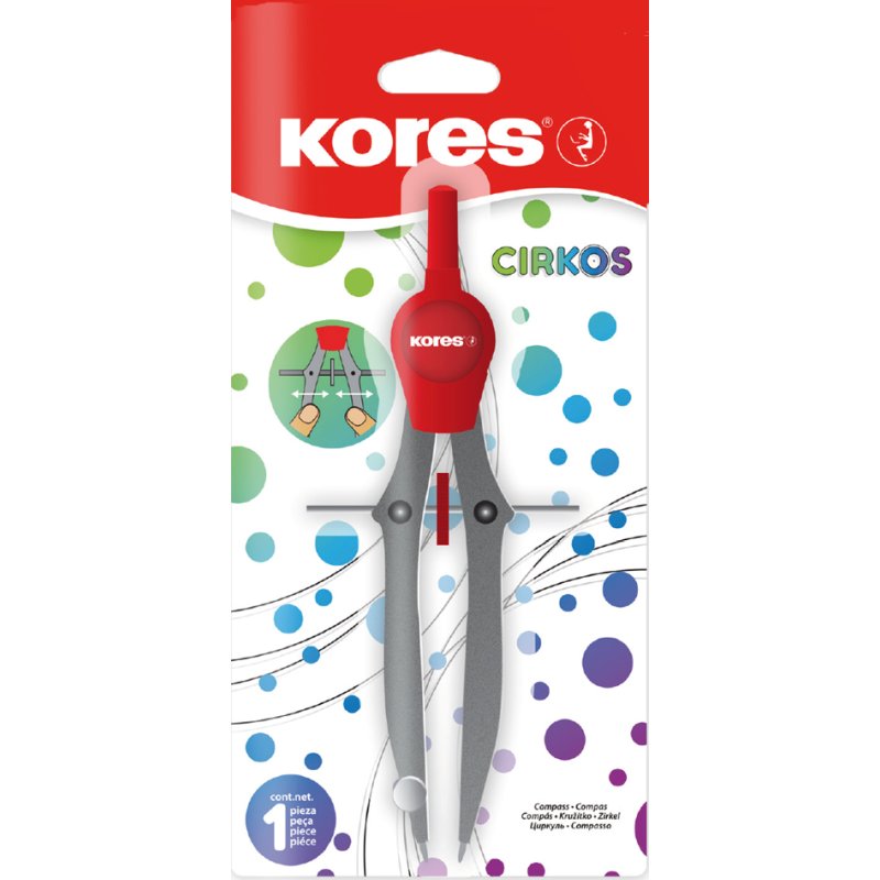 Kores Cirkos compas, ajustement rapide, rouge/gris