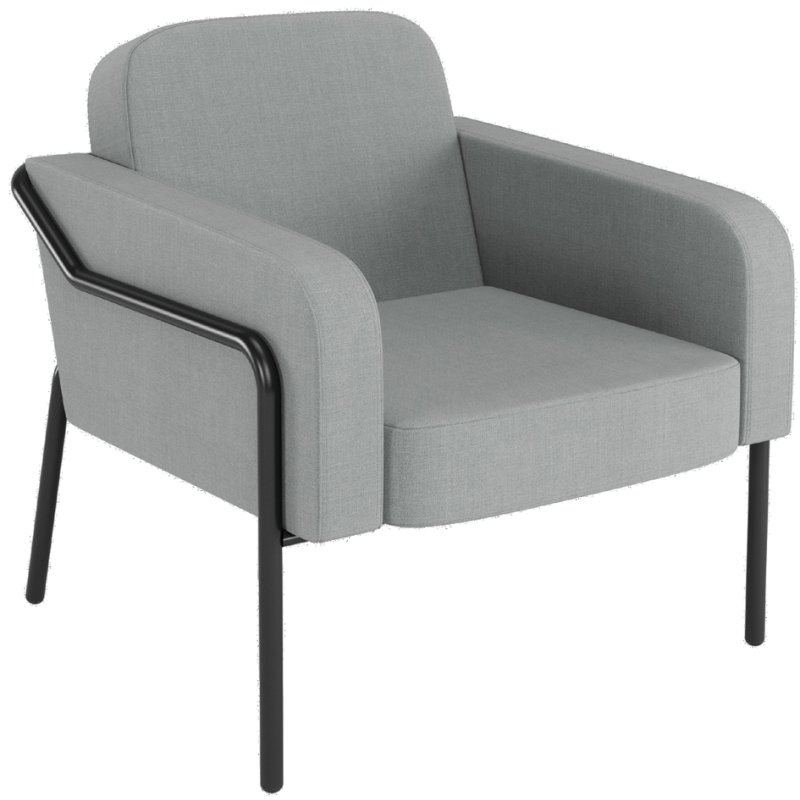 PAPERFLOW chaise visiteur MEDSO RUND L, tissu, gris