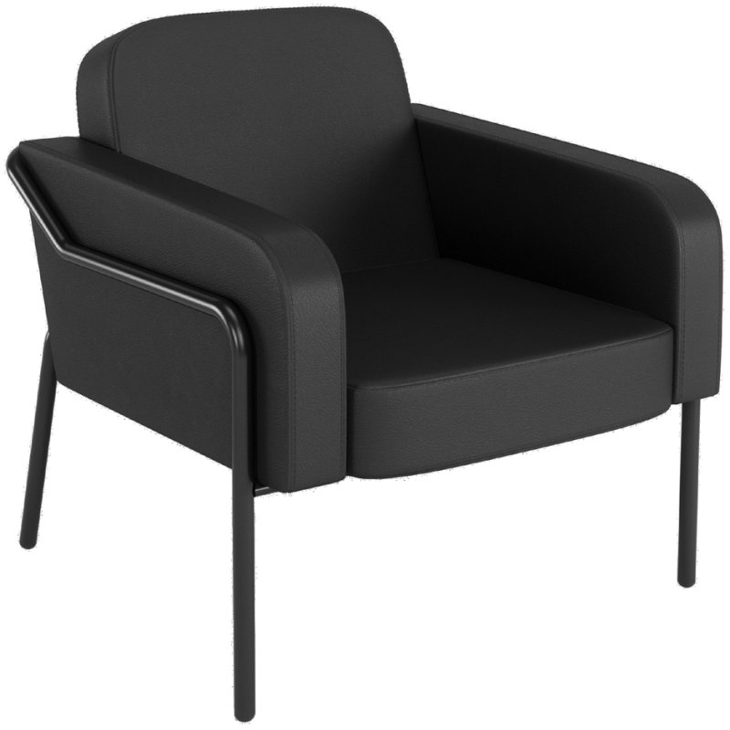 PAPERFLOW chaise visiteur MEDSO ROND L, simili-cuir, gris
