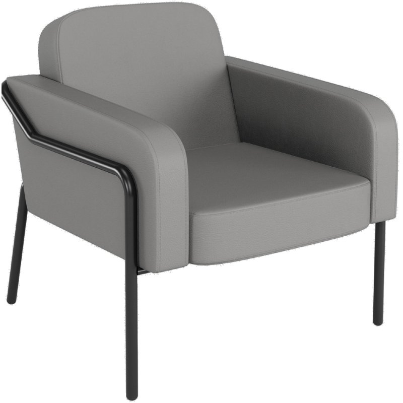 PAPERFLOW chaise visiteur MEDSO ROND L, simili-cuir, gris
