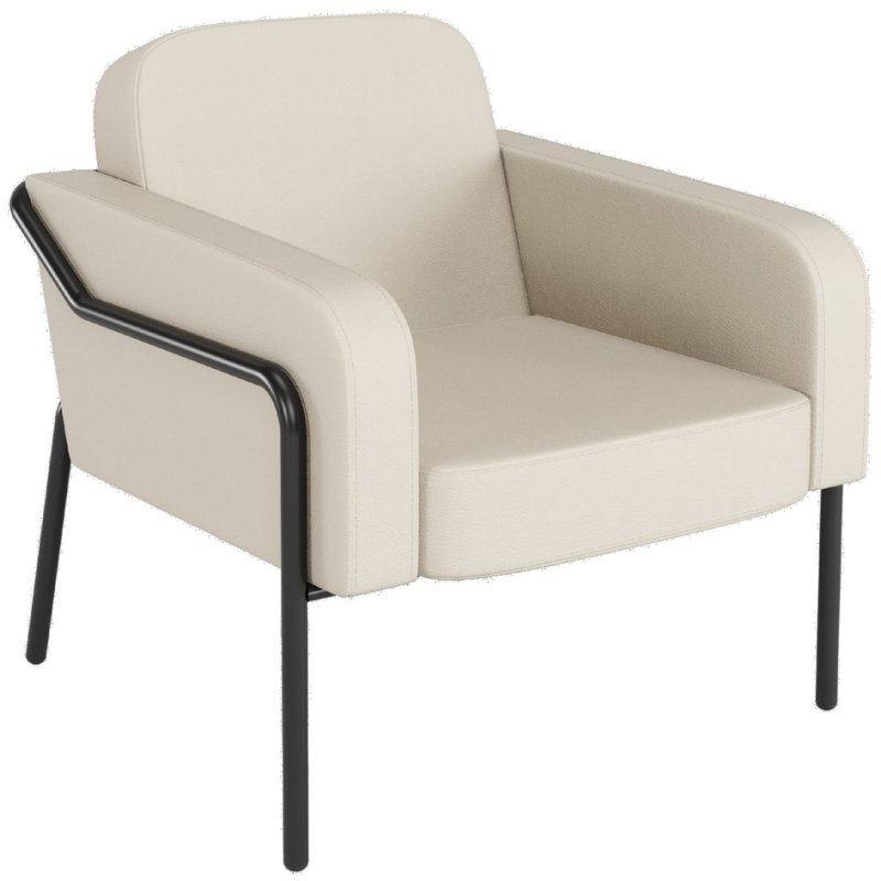 PAPERFLOW chaise visiteur MEDSO ROND L, simili-cuir, gris